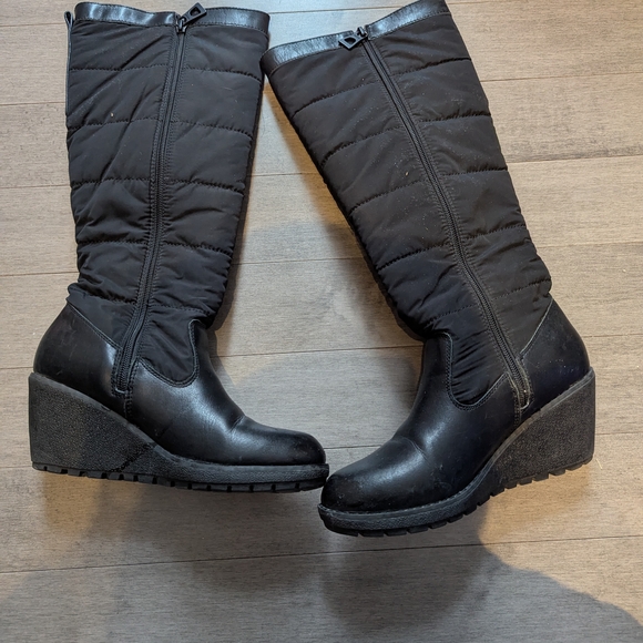 Women's Black Wedge Winter Boots Rudsak 37( 7 To 7.5) Quiet Luxury - Picture 4 of 5